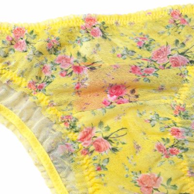 شورت زنانه پنتی مدل Tea Time Brazilian طرح گلدار رنگ زرد (Mimosa)