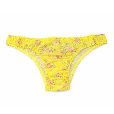 شورت زنانه پنتی مدل Tea Time Brazilian طرح گلدار رنگ زرد (Mimosa)